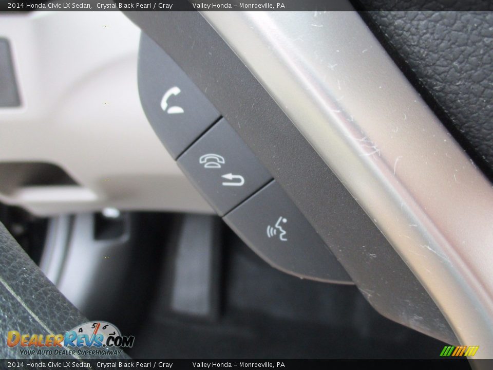 2014 Honda Civic LX Sedan Crystal Black Pearl / Gray Photo #17