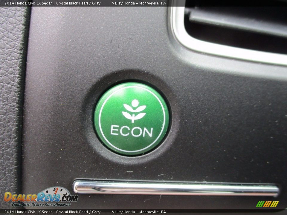 2014 Honda Civic LX Sedan Crystal Black Pearl / Gray Photo #18