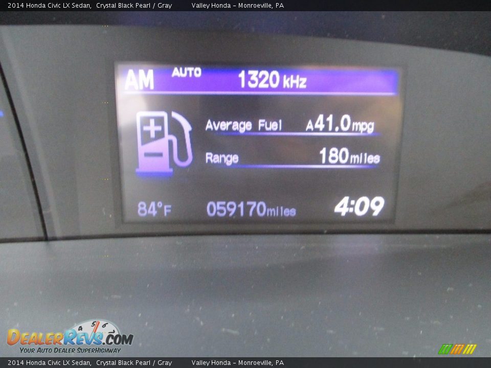 2014 Honda Civic LX Sedan Crystal Black Pearl / Gray Photo #20