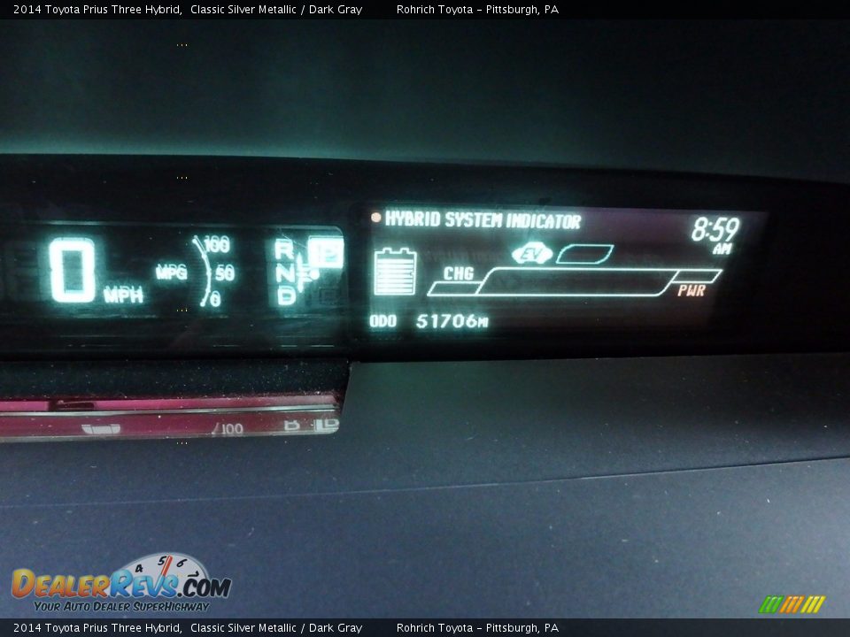 2014 Toyota Prius Three Hybrid Classic Silver Metallic / Dark Gray Photo #10