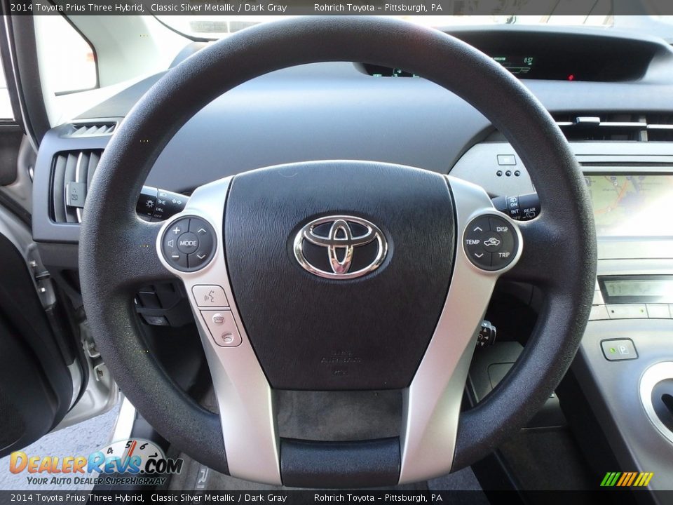 2014 Toyota Prius Three Hybrid Classic Silver Metallic / Dark Gray Photo #19