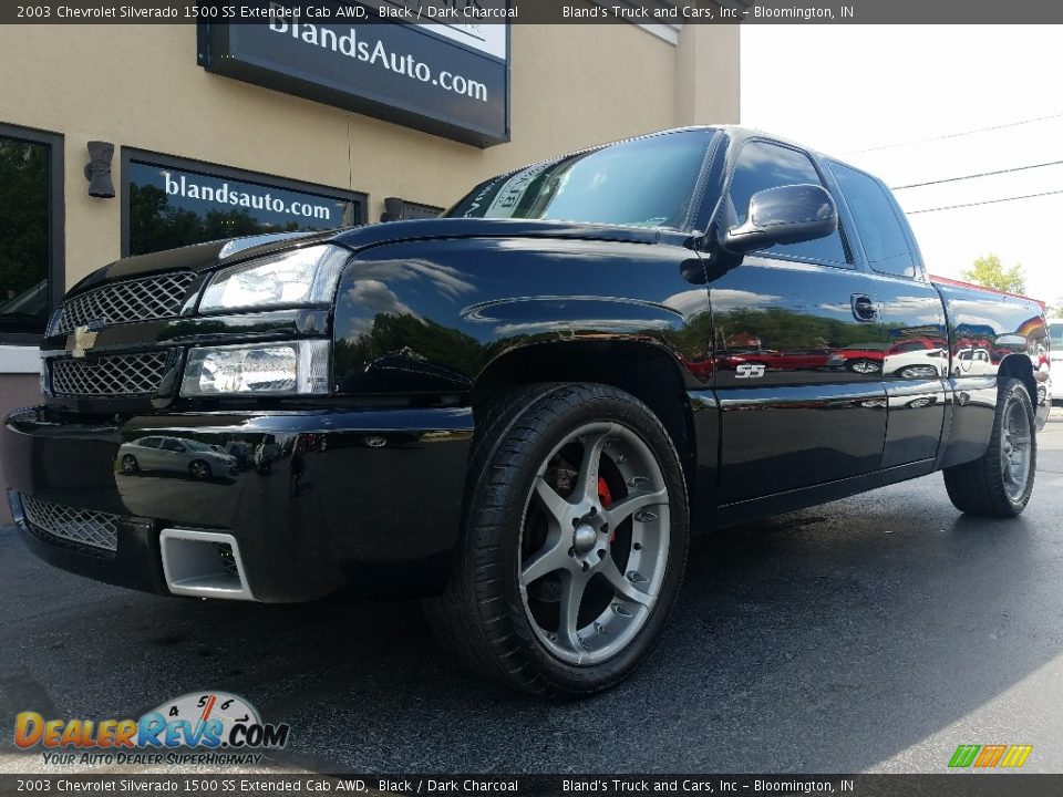 2003 Chevrolet Silverado 1500 SS Extended Cab AWD Black / Dark Charcoal Photo #1