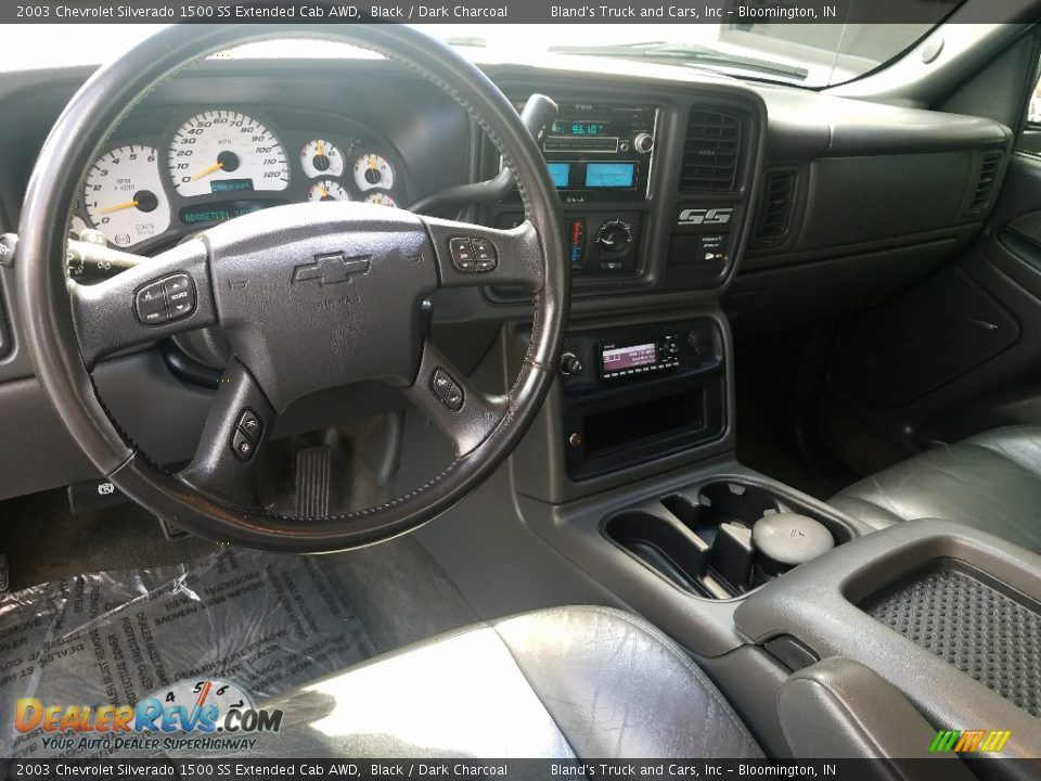 2003 Chevrolet Silverado 1500 SS Extended Cab AWD Black / Dark Charcoal Photo #16