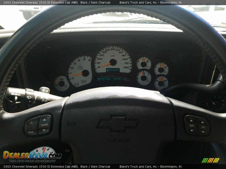 2003 Chevrolet Silverado 1500 SS Extended Cab AWD Black / Dark Charcoal Photo #18