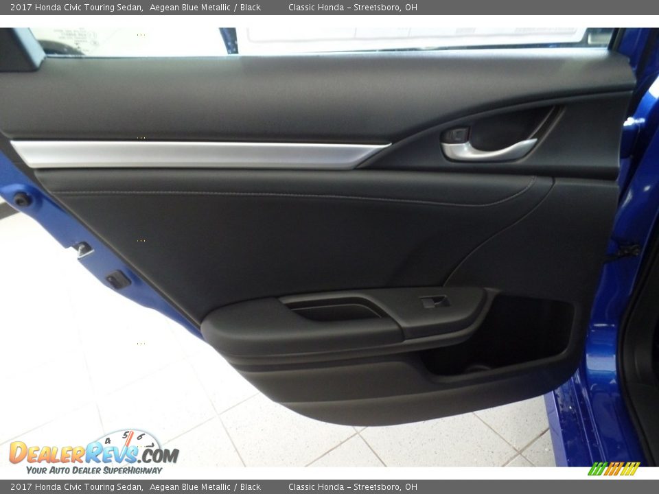 2017 Honda Civic Touring Sedan Aegean Blue Metallic / Black Photo #7