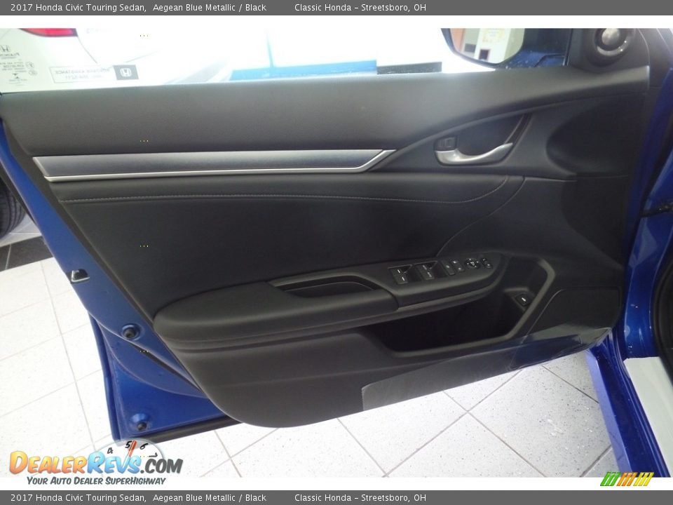 2017 Honda Civic Touring Sedan Aegean Blue Metallic / Black Photo #6