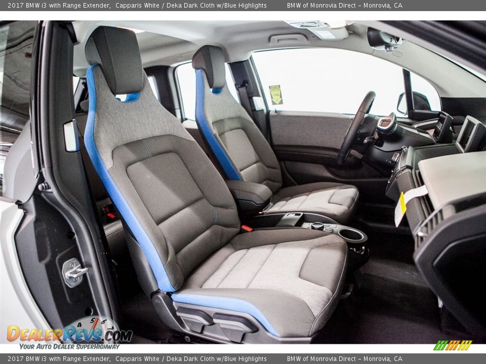 2017 BMW i3 with Range Extender Capparis White / Deka Dark Cloth w/Blue Highlights Photo #2