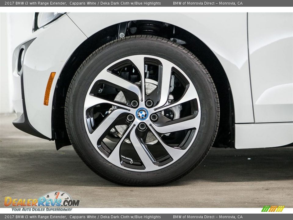 2017 BMW i3 with Range Extender Capparis White / Deka Dark Cloth w/Blue Highlights Photo #9