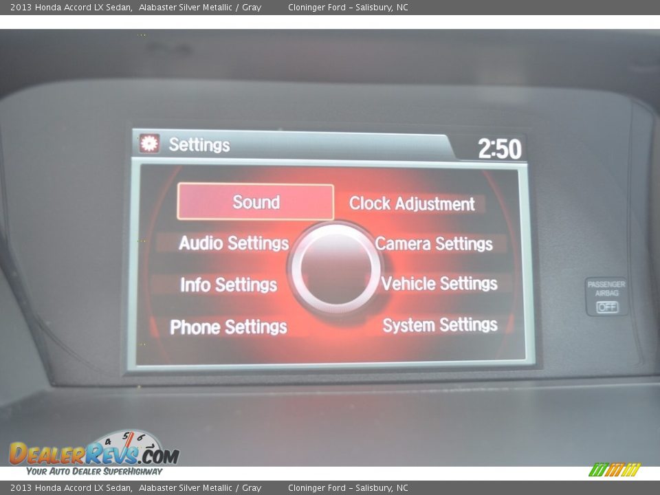 2013 Honda Accord LX Sedan Alabaster Silver Metallic / Gray Photo #17