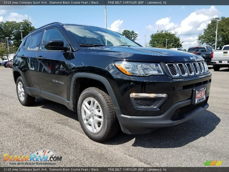 2018 Jeep Compass Sport 4x4 Diamond Black Crystal Pearl / Black Photo #1