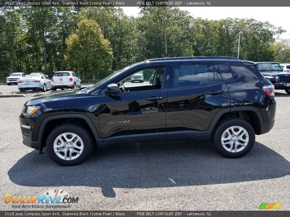 2018 Jeep Compass Sport 4x4 Diamond Black Crystal Pearl / Black Photo #3