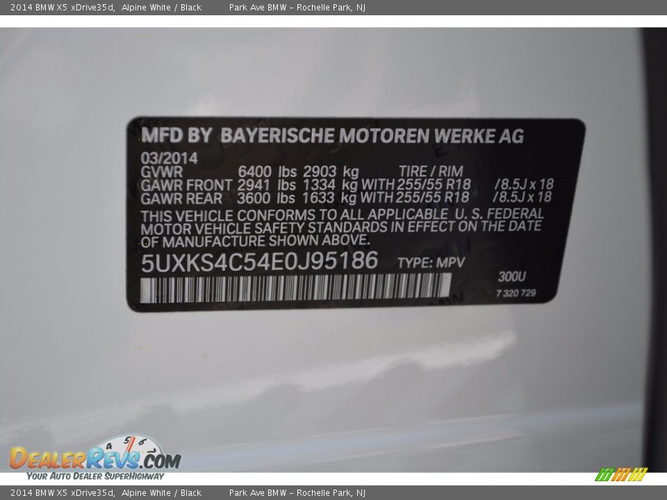2014 BMW X5 xDrive35d Alpine White / Black Photo #35