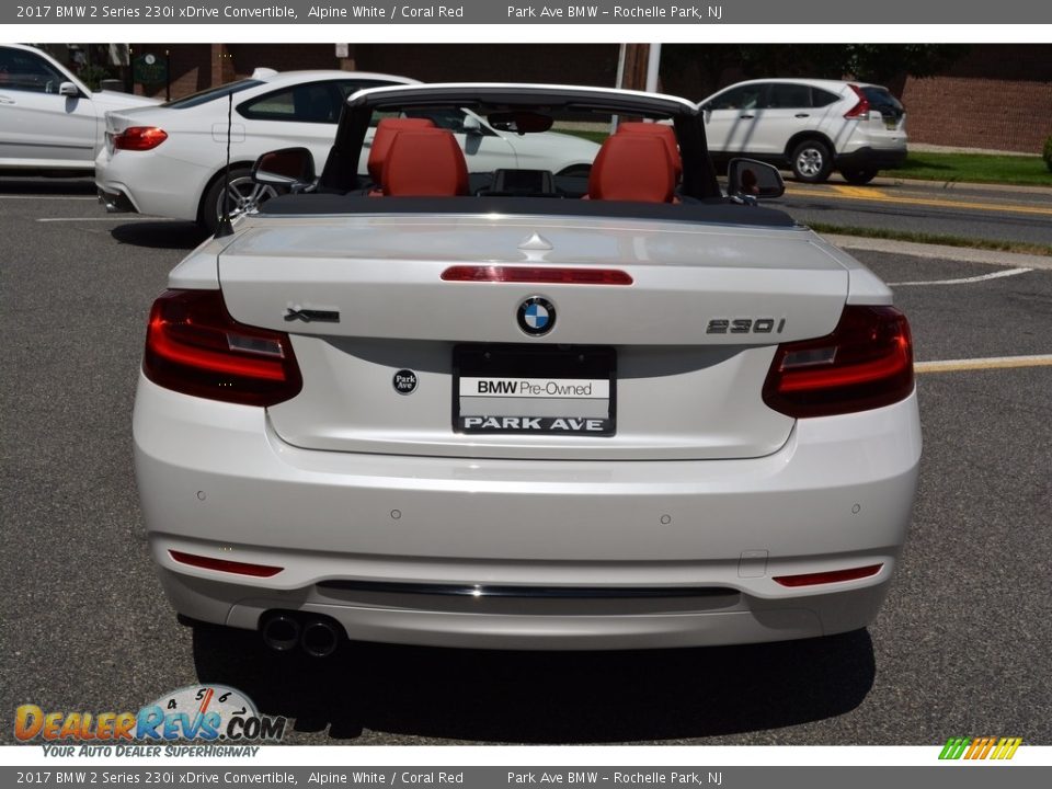 2017 BMW 2 Series 230i xDrive Convertible Alpine White / Coral Red Photo #5