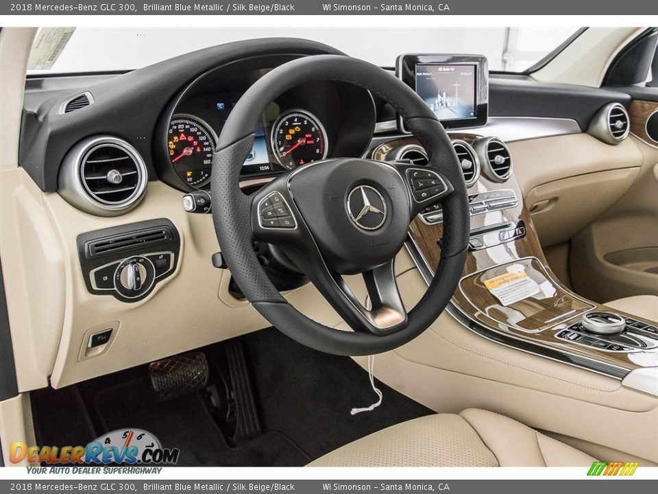 2018 Mercedes-Benz GLC 300 Brilliant Blue Metallic / Silk Beige/Black Photo #6