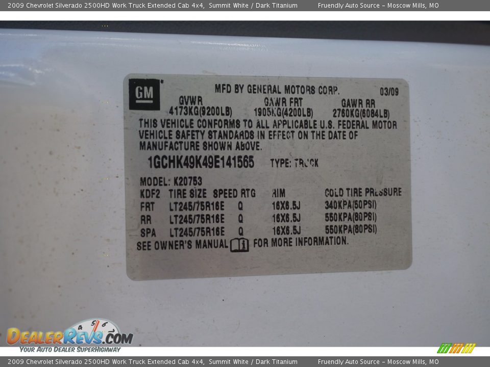 2009 Chevrolet Silverado 2500HD Work Truck Extended Cab 4x4 Summit White / Dark Titanium Photo #24