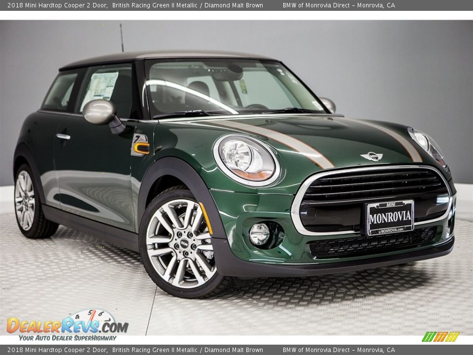 2018 Mini Hardtop Cooper 2 Door British Racing Green II Metallic / Diamond Malt Brown Photo #11