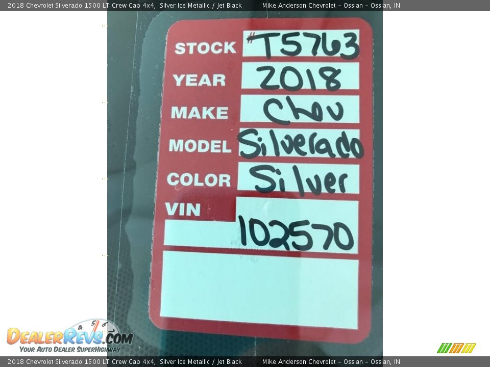 2018 Chevrolet Silverado 1500 LT Crew Cab 4x4 Silver Ice Metallic / Jet Black Photo #22