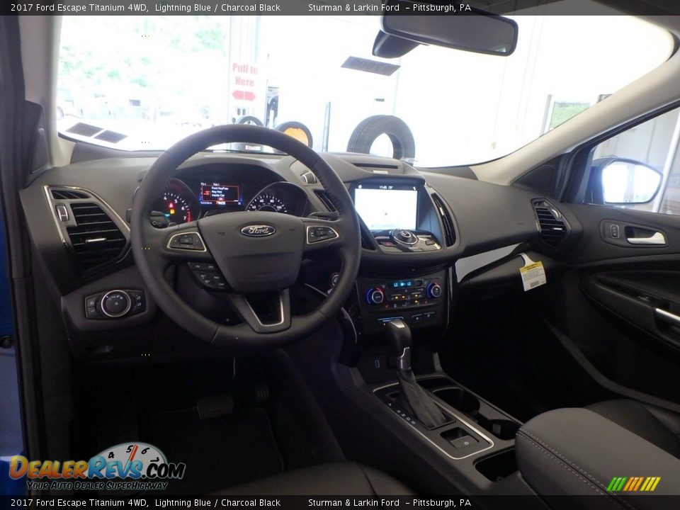 2017 Ford Escape Titanium 4WD Lightning Blue / Charcoal Black Photo #8