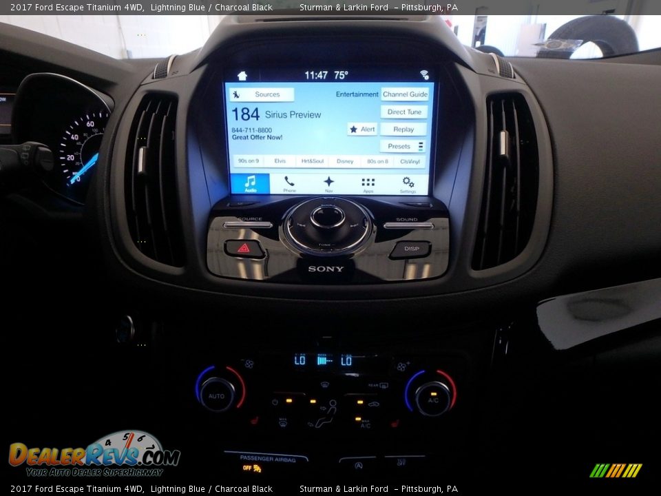 2017 Ford Escape Titanium 4WD Lightning Blue / Charcoal Black Photo #13