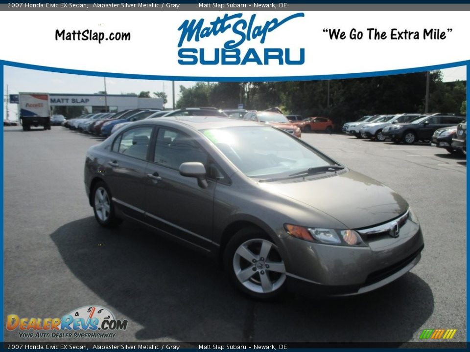 2007 Honda Civic EX Sedan Alabaster Silver Metallic / Gray Photo #1