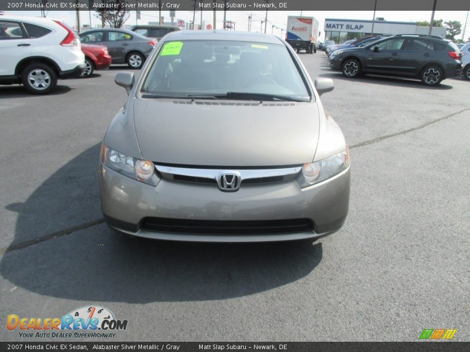 2007 Honda Civic EX Sedan Alabaster Silver Metallic / Gray Photo #3