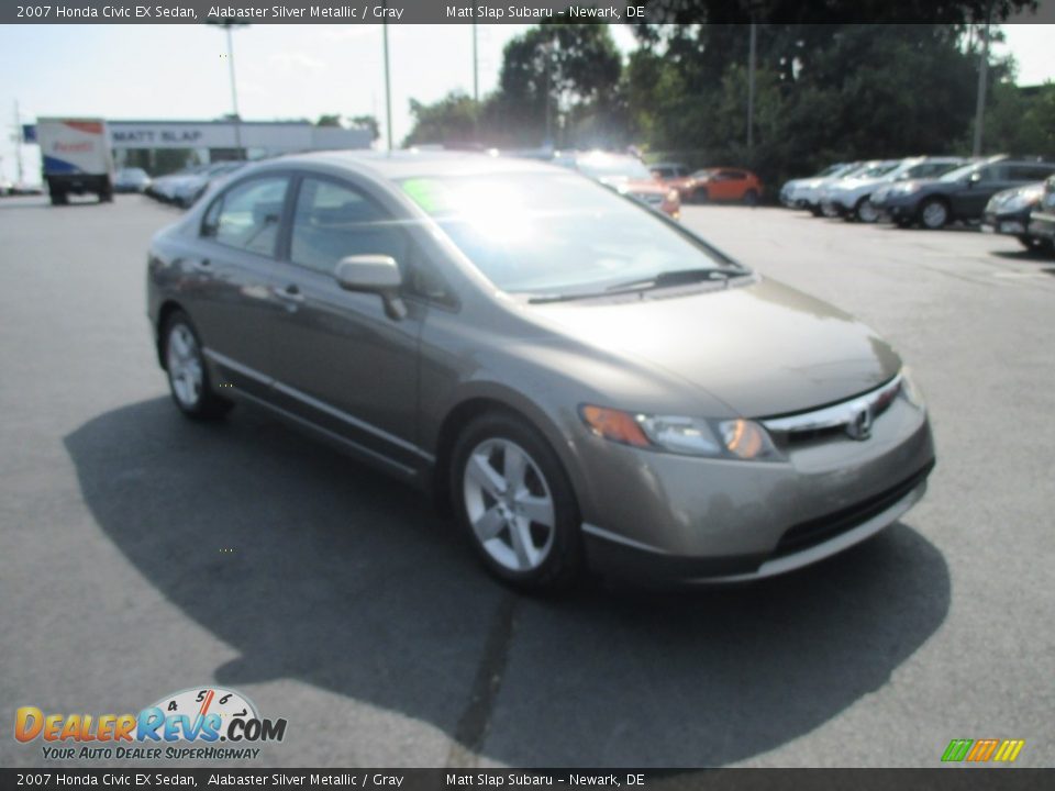 2007 Honda Civic EX Sedan Alabaster Silver Metallic / Gray Photo #4
