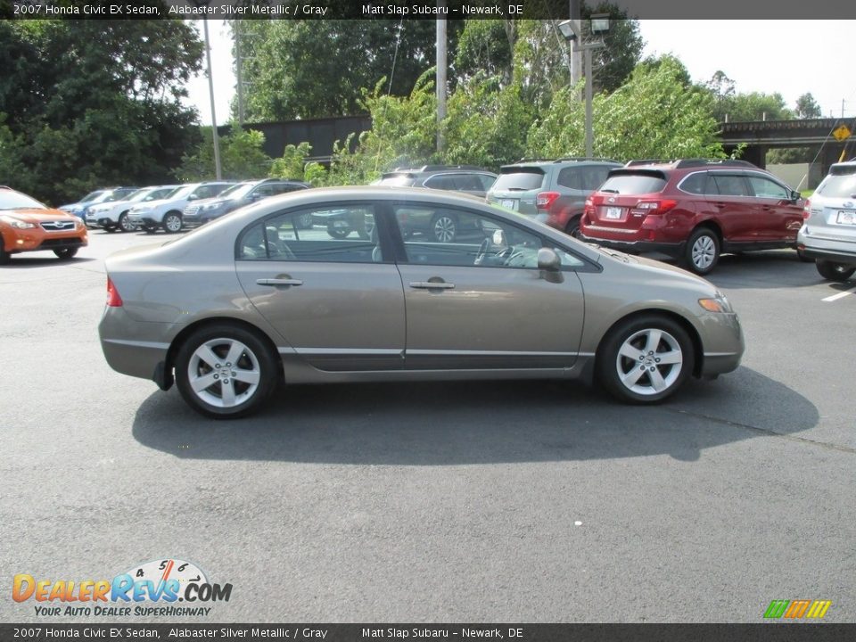 2007 Honda Civic EX Sedan Alabaster Silver Metallic / Gray Photo #5