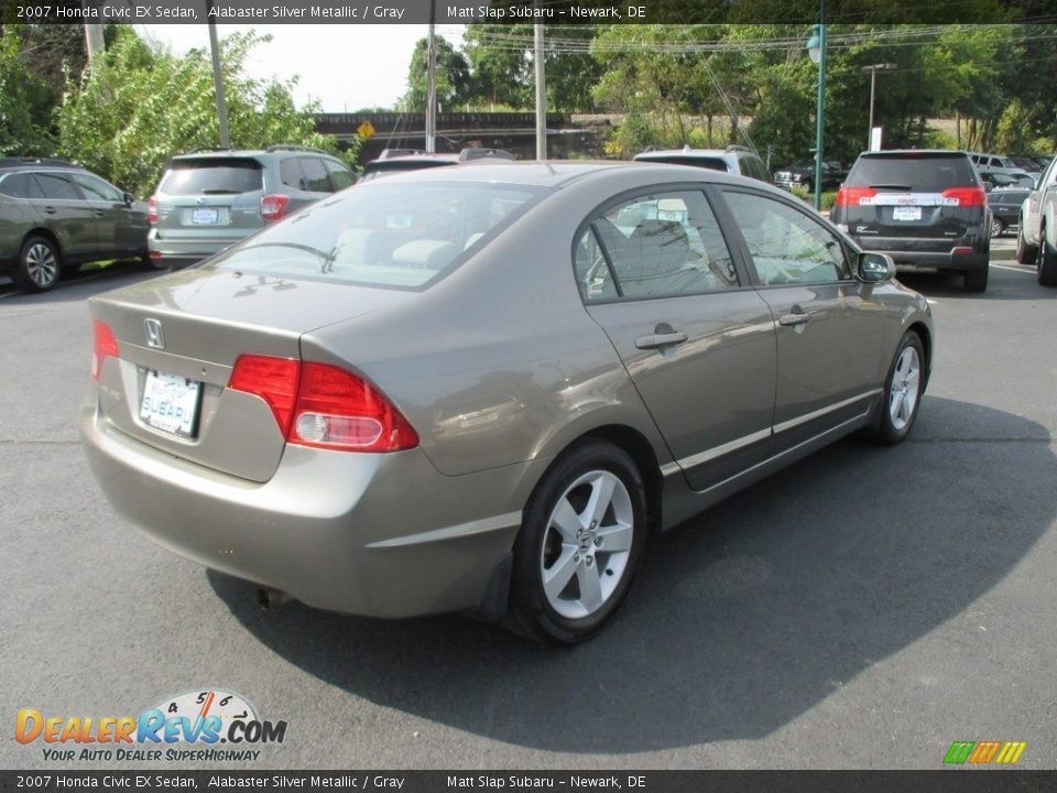 2007 Honda Civic EX Sedan Alabaster Silver Metallic / Gray Photo #6
