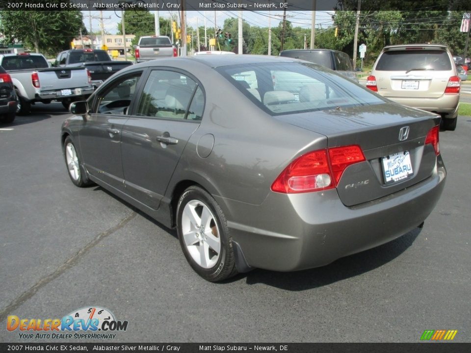 2007 Honda Civic EX Sedan Alabaster Silver Metallic / Gray Photo #8