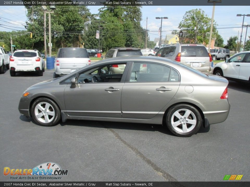 2007 Honda Civic EX Sedan Alabaster Silver Metallic / Gray Photo #9
