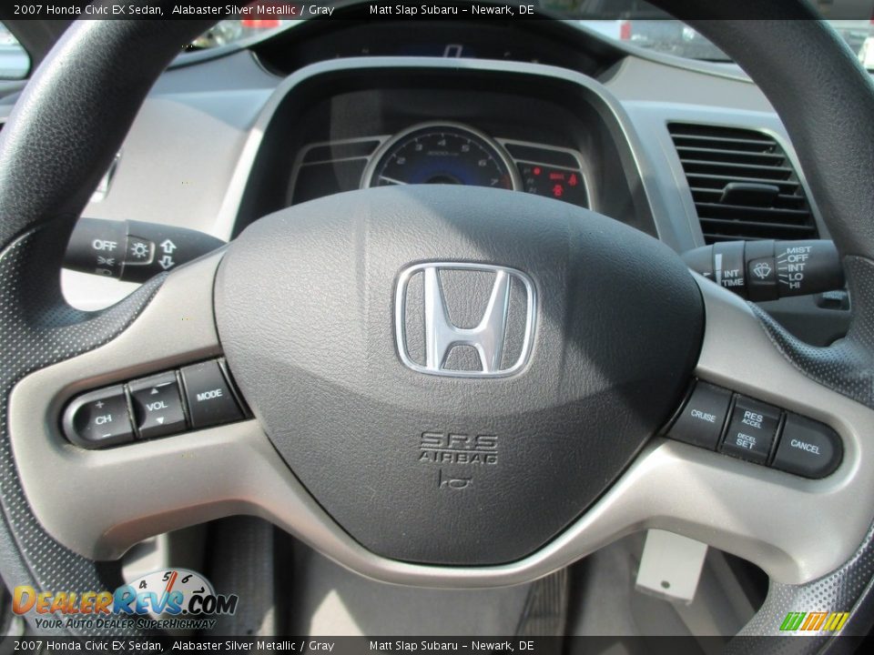 2007 Honda Civic EX Sedan Alabaster Silver Metallic / Gray Photo #10