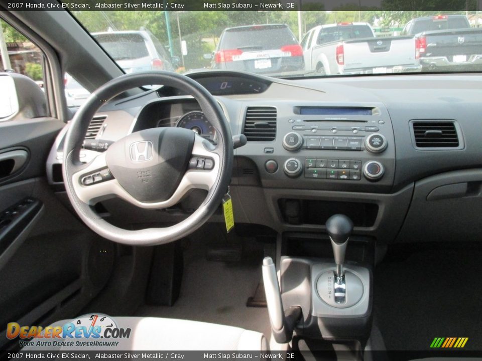 2007 Honda Civic EX Sedan Alabaster Silver Metallic / Gray Photo #11