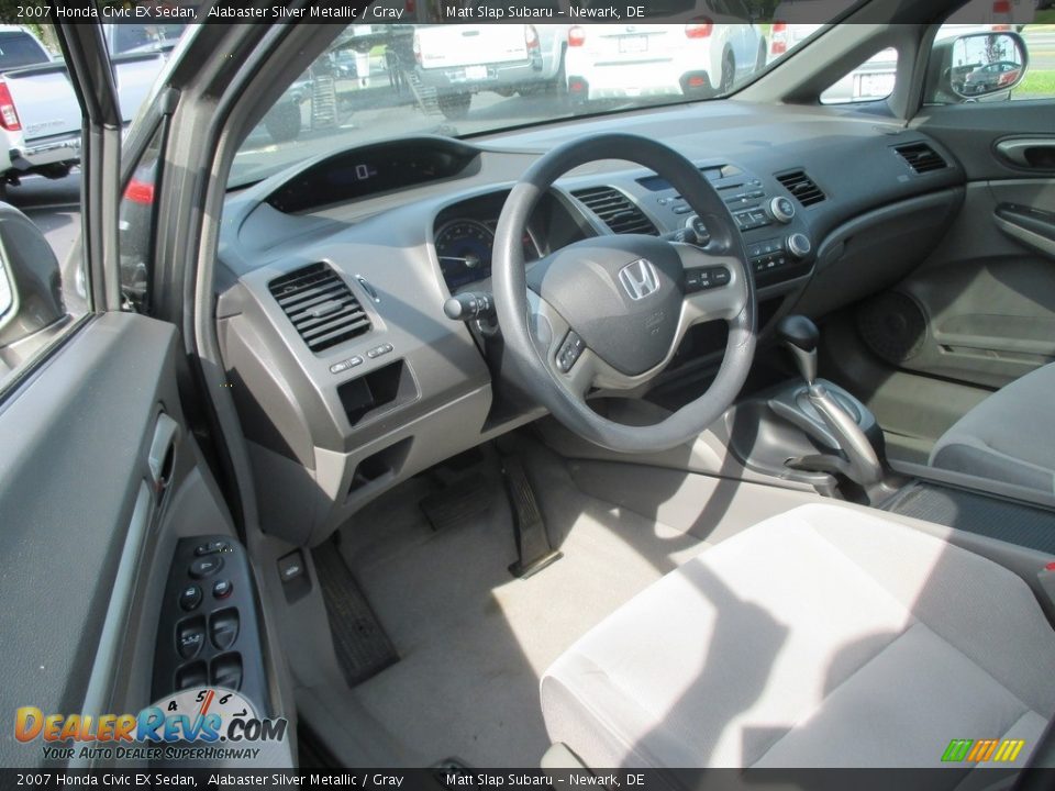 2007 Honda Civic EX Sedan Alabaster Silver Metallic / Gray Photo #12
