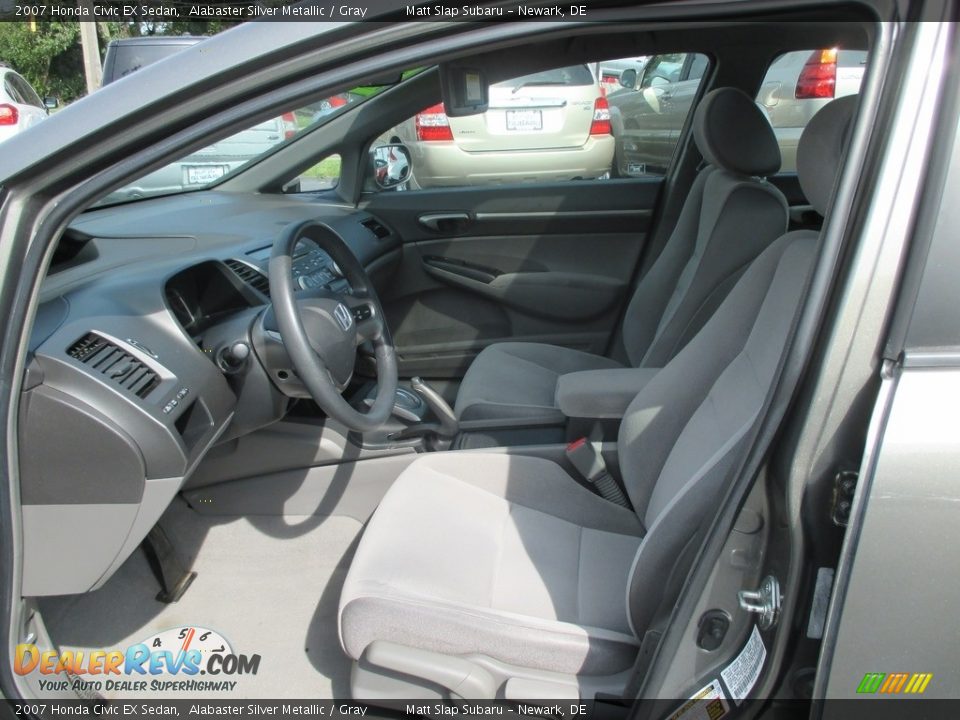 2007 Honda Civic EX Sedan Alabaster Silver Metallic / Gray Photo #13