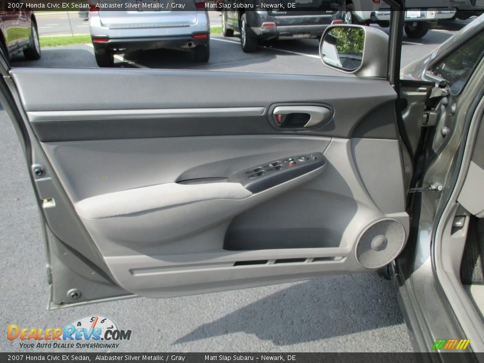 2007 Honda Civic EX Sedan Alabaster Silver Metallic / Gray Photo #14