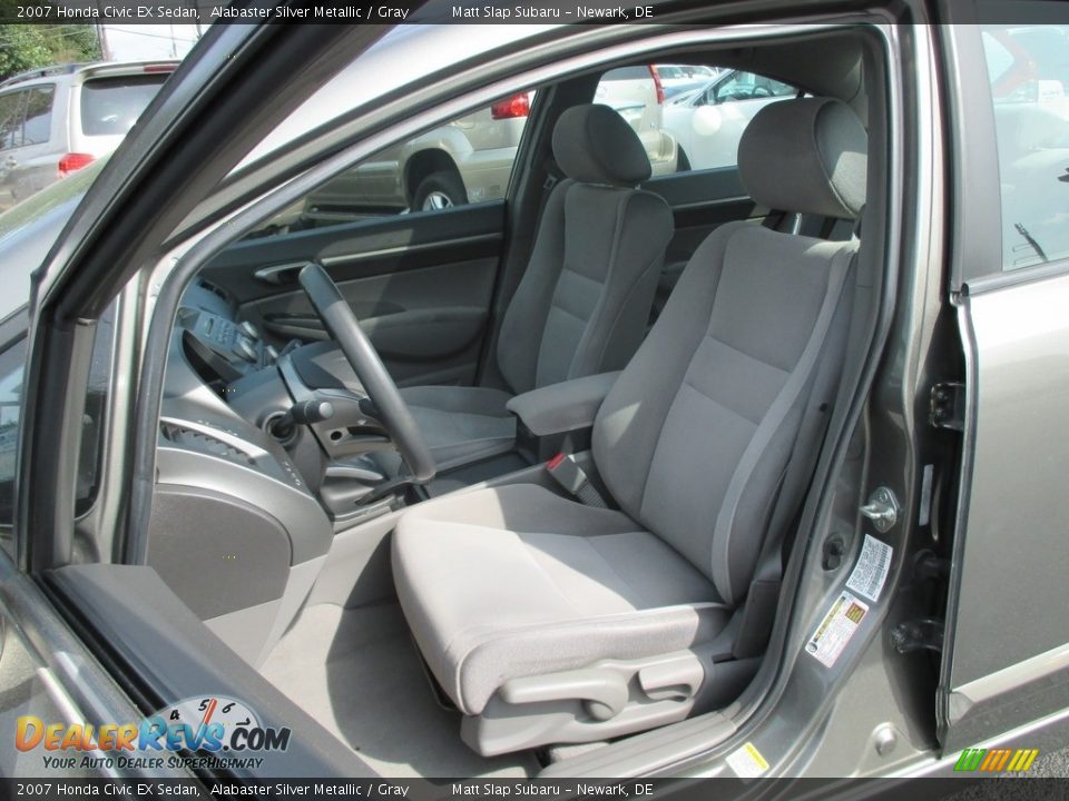 2007 Honda Civic EX Sedan Alabaster Silver Metallic / Gray Photo #16