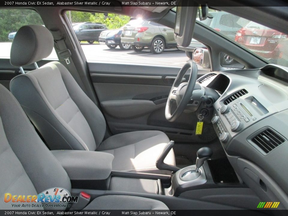 2007 Honda Civic EX Sedan Alabaster Silver Metallic / Gray Photo #17
