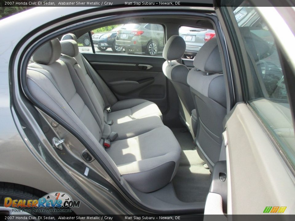 2007 Honda Civic EX Sedan Alabaster Silver Metallic / Gray Photo #19