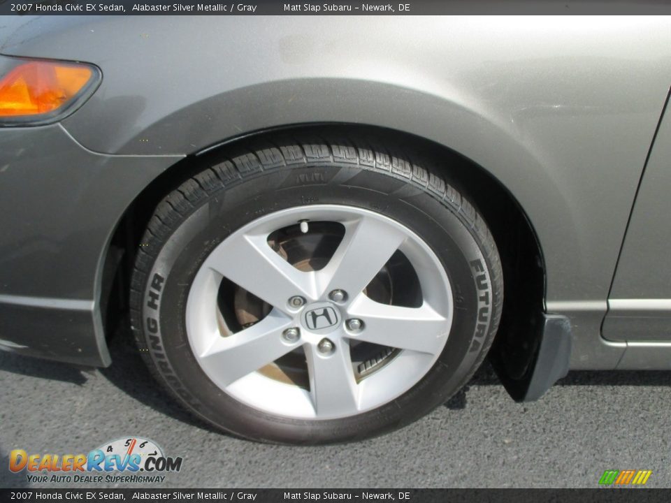 2007 Honda Civic EX Sedan Alabaster Silver Metallic / Gray Photo #23