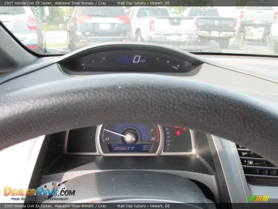 2007 Honda Civic EX Sedan Alabaster Silver Metallic / Gray Photo #28