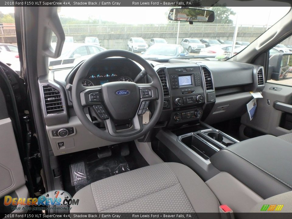 Earth Gray Interior - 2018 Ford F150 XLT SuperCrew 4x4 Photo #12