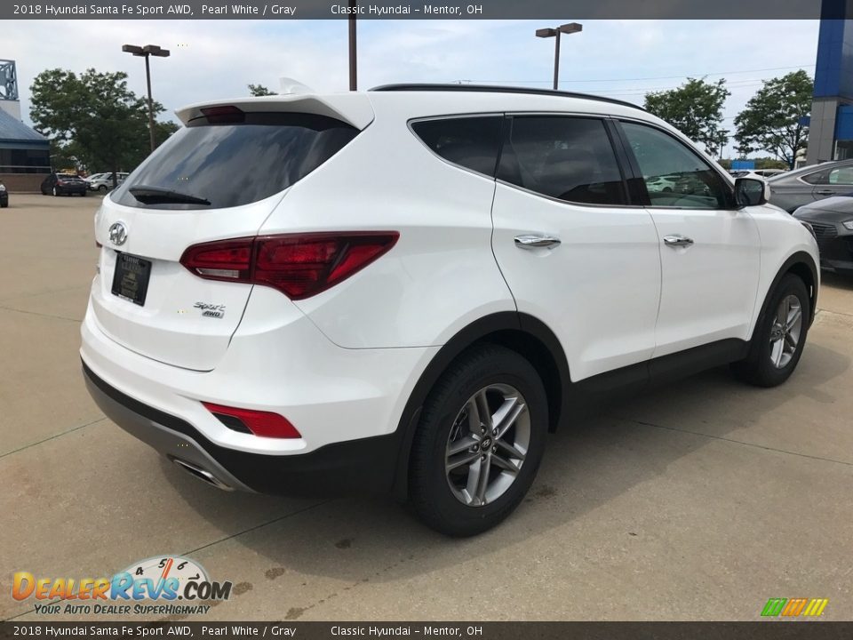 2018 Hyundai Santa Fe Sport AWD Pearl White / Gray Photo #2