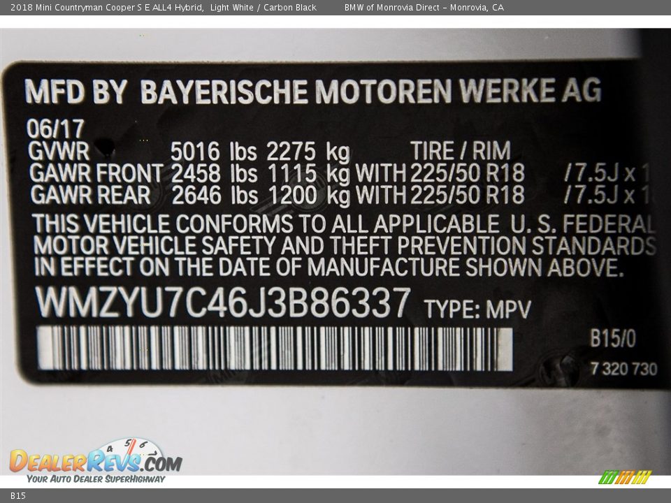 Mini Color Code B15 Light White