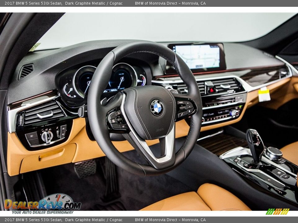 2017 BMW 5 Series 530i Sedan Dark Graphite Metallic / Cognac Photo #5