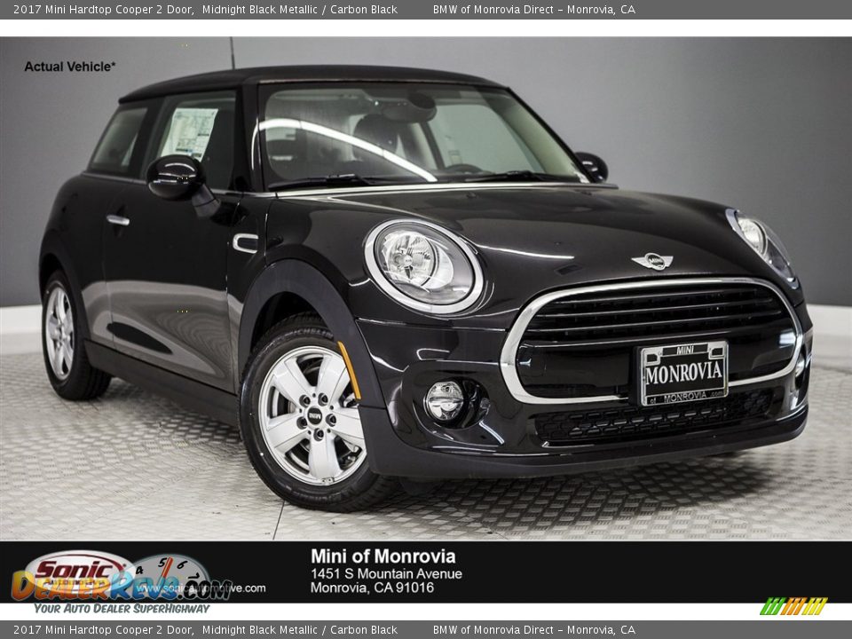 2017 Mini Hardtop Cooper 2 Door Midnight Black Metallic / Carbon Black Photo #1