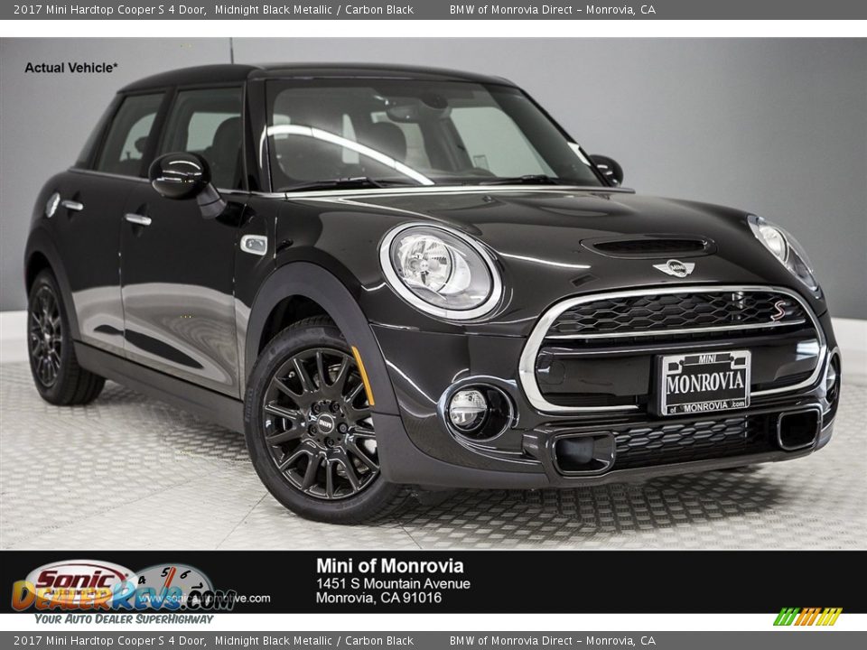 2017 Mini Hardtop Cooper S 4 Door Midnight Black Metallic / Carbon Black Photo #1