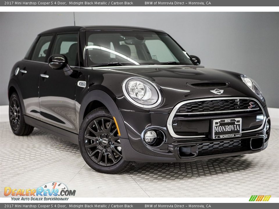 2017 Mini Hardtop Cooper S 4 Door Midnight Black Metallic / Carbon Black Photo #12