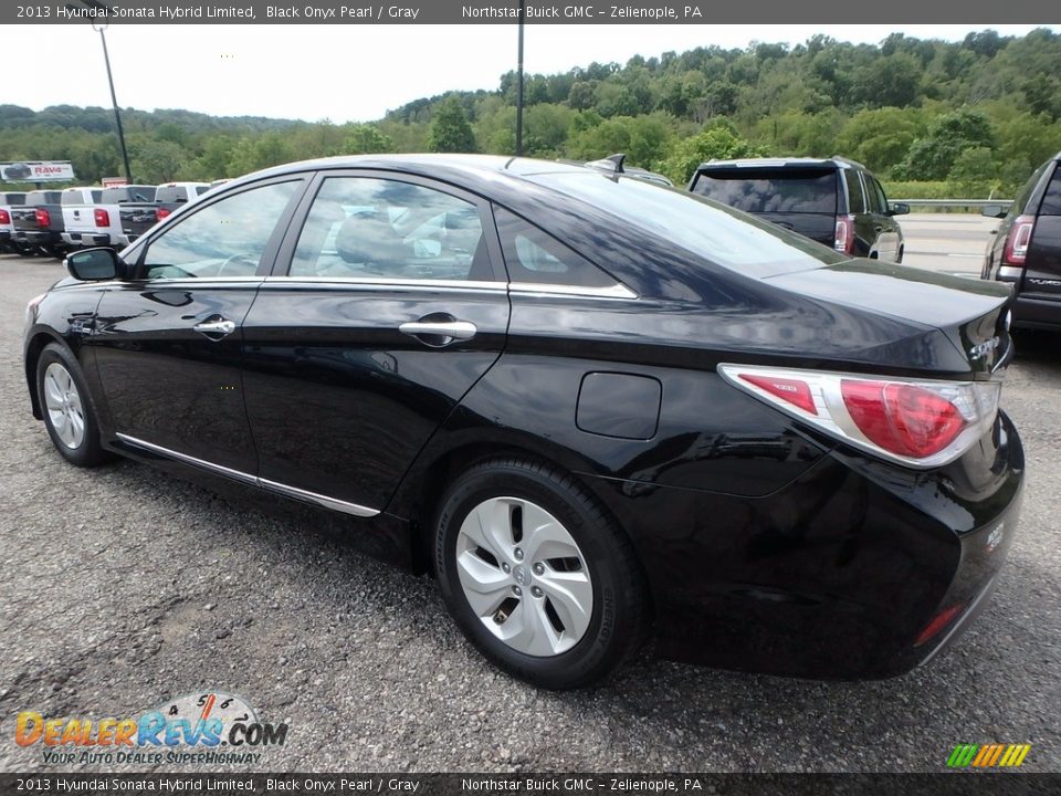 2013 Hyundai Sonata Hybrid Limited Black Onyx Pearl / Gray Photo #12