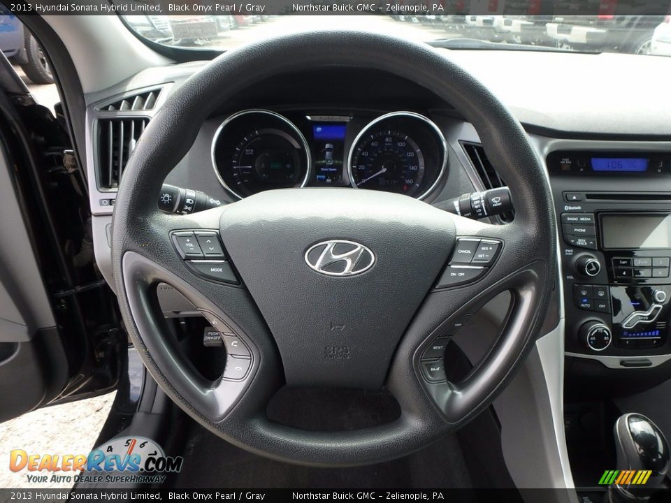 2013 Hyundai Sonata Hybrid Limited Black Onyx Pearl / Gray Photo #24