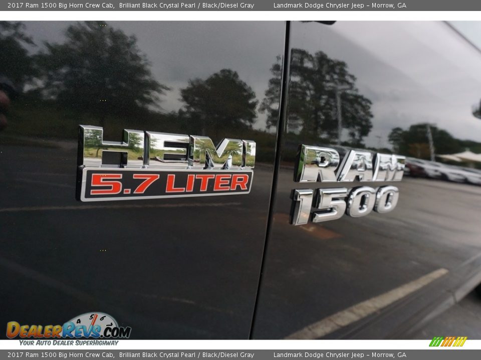 2017 Ram 1500 Big Horn Crew Cab Brilliant Black Crystal Pearl / Black/Diesel Gray Photo #6
